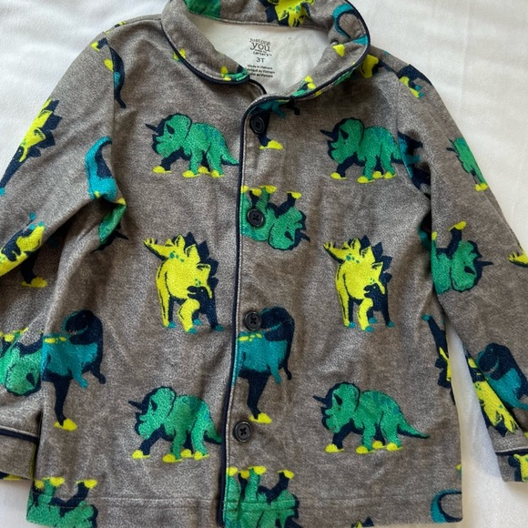 Carters Boys Toddlers Pajama Set Dinosaurs flannel fall winter sleepwear 3T Just - Picture 4 of 4